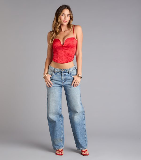 All That Glam Rhinestone Satin Cropped Corset - Image 7