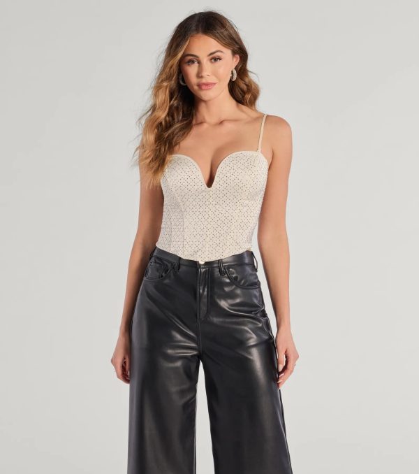 All That Glam Rhinestone Satin Cropped Corset - Image 10