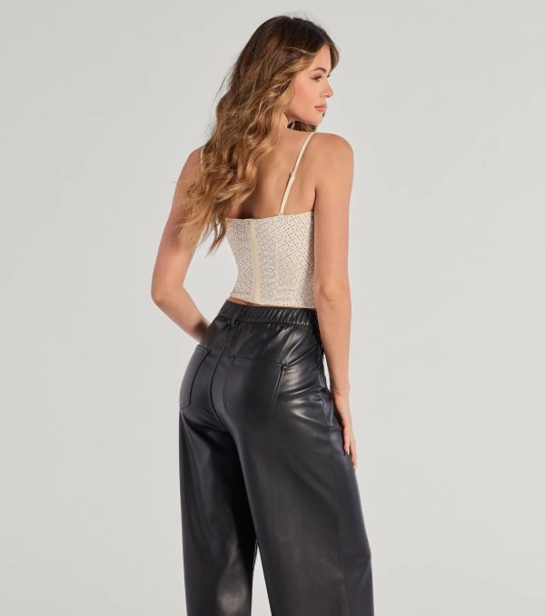 All That Glam Rhinestone Satin Cropped Corset - Image 11