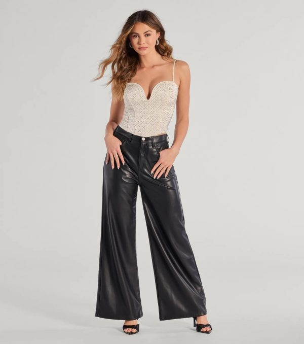 All That Glam Rhinestone Satin Cropped Corset - Image 12