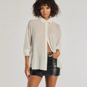 Sheer Ambition Long Sleeve Collared Blouse
