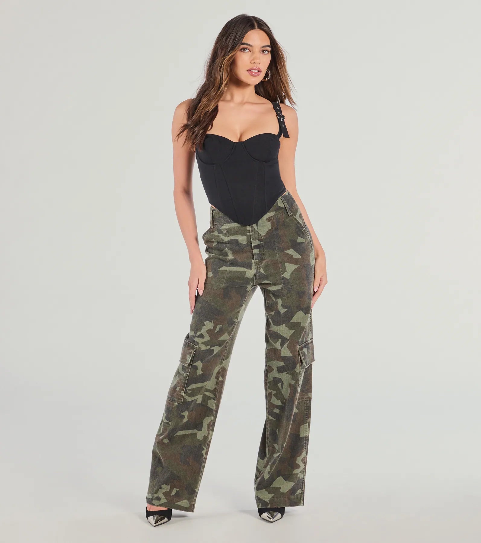 Stylish Era Buckle Strap Corset Top - Image 3