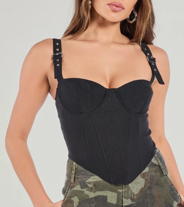 Stylish Era Buckle Strap Corset Top - Image 4