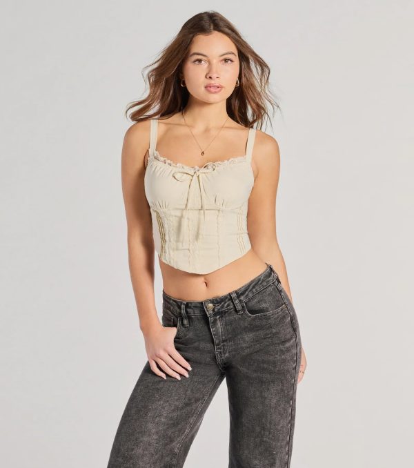 Delicately Femme Lace Trim Corset Top - Image 5