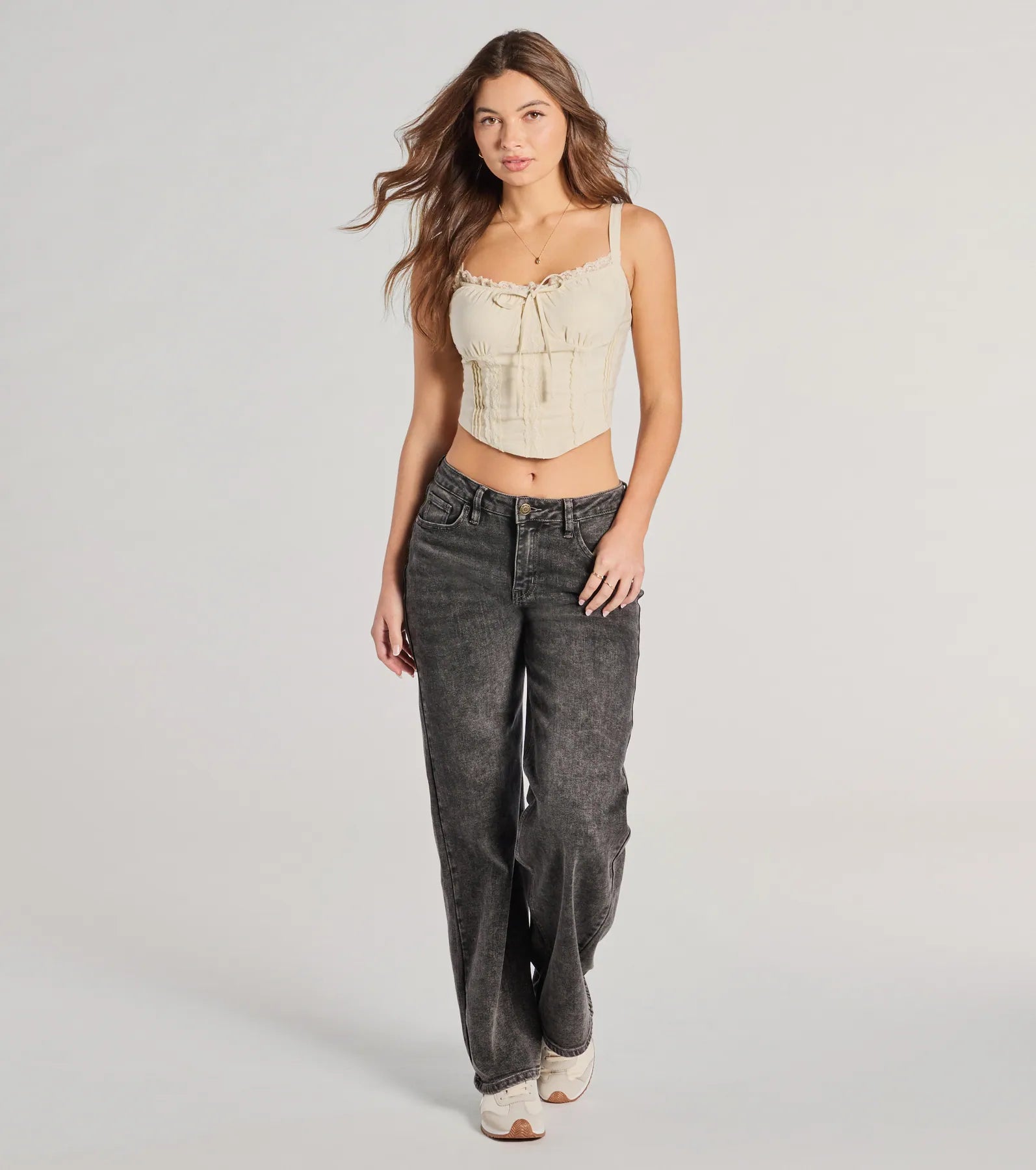 Delicately Femme Lace Trim Corset Top - Image 7