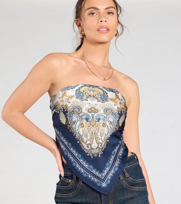 Sun Soaked Cutie Satin Scarf Top - Image 4