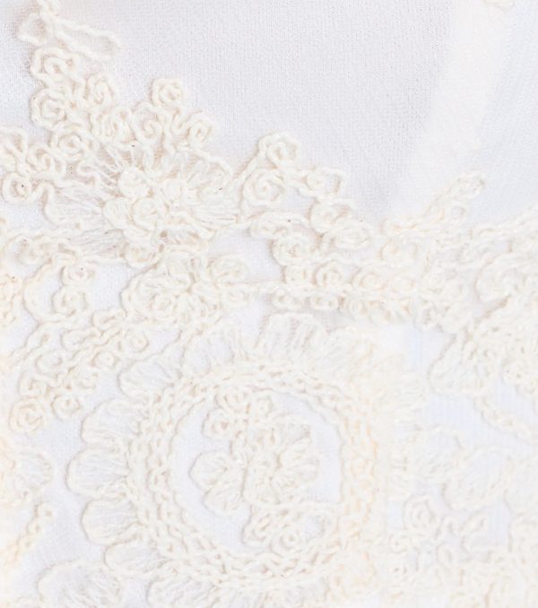 Boho Muse Lace-Up Embroidered Crop Top - Image 4