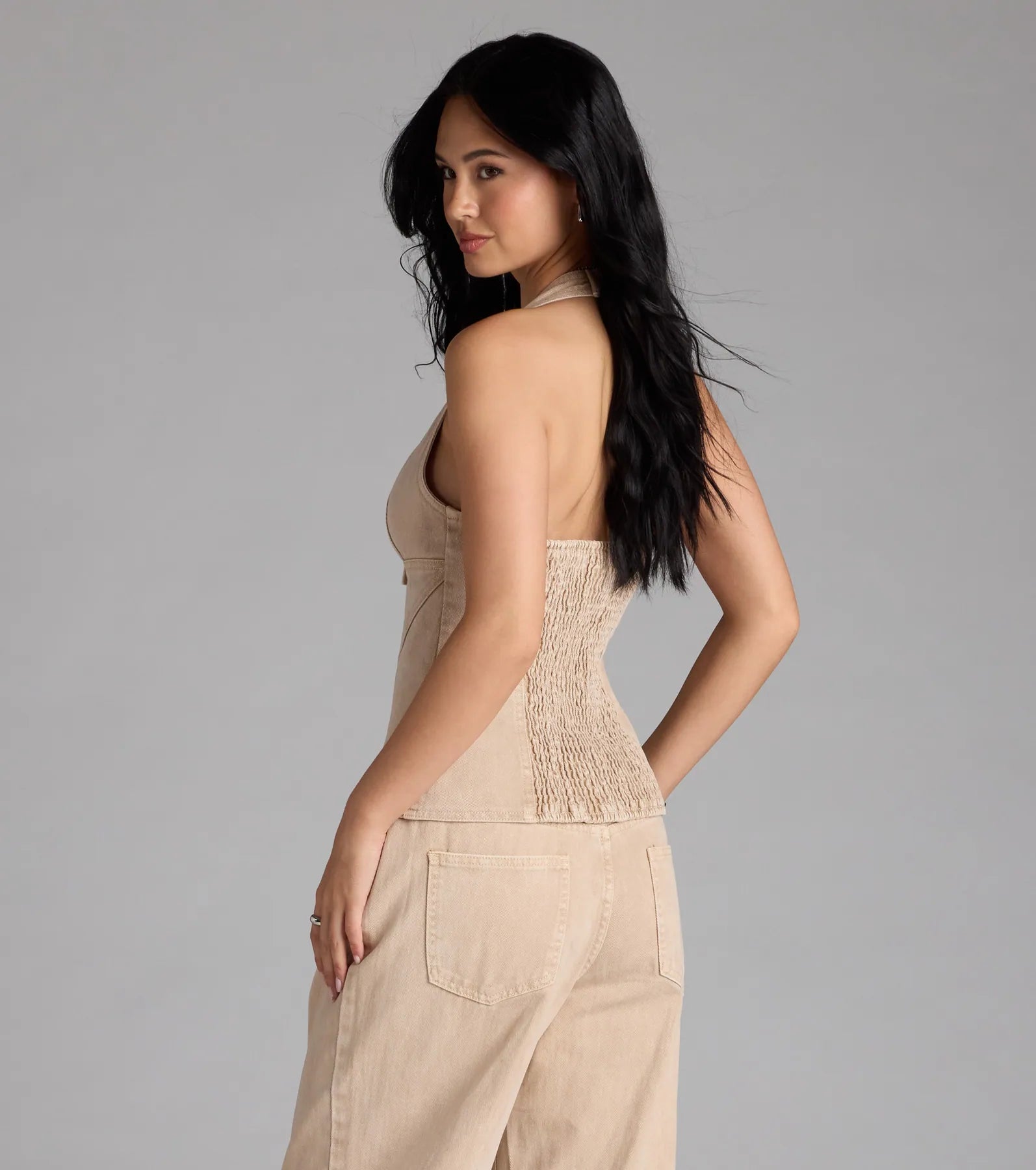 Fresh Vibes Denim Halter Top - Image 3