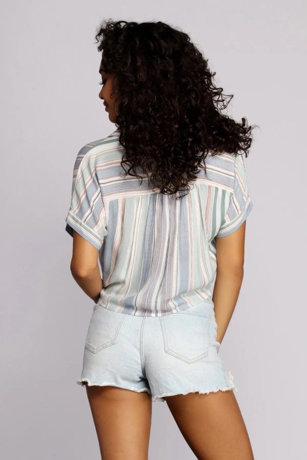 Pinstripes N' Palm Trees Top - Image 8