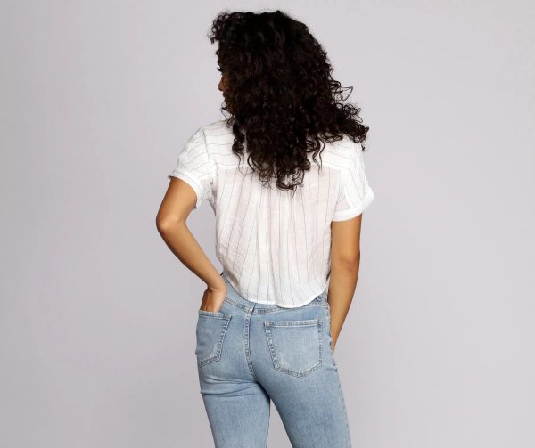 Pinstripes N' Palm Trees Top - Image 3