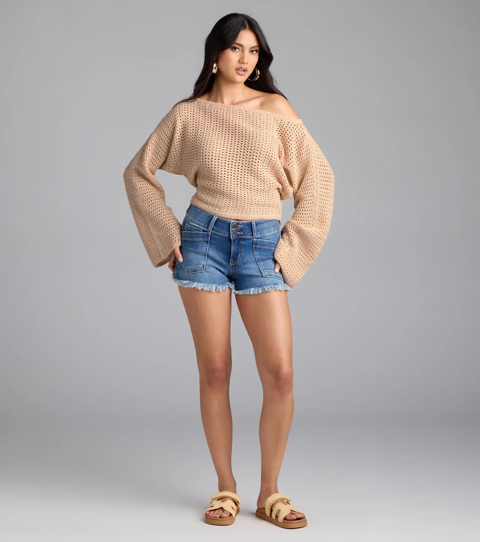 Cute In Crochet Long Sleeve Sweater - Image 3