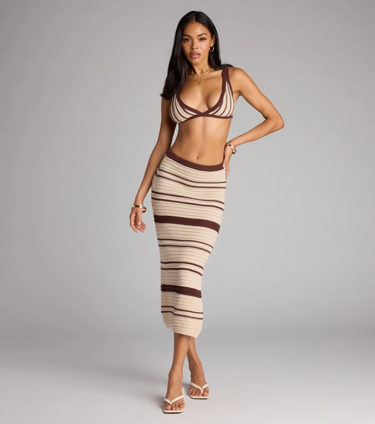 Summer Crush Striped Crochet Bralette Top - Image 4