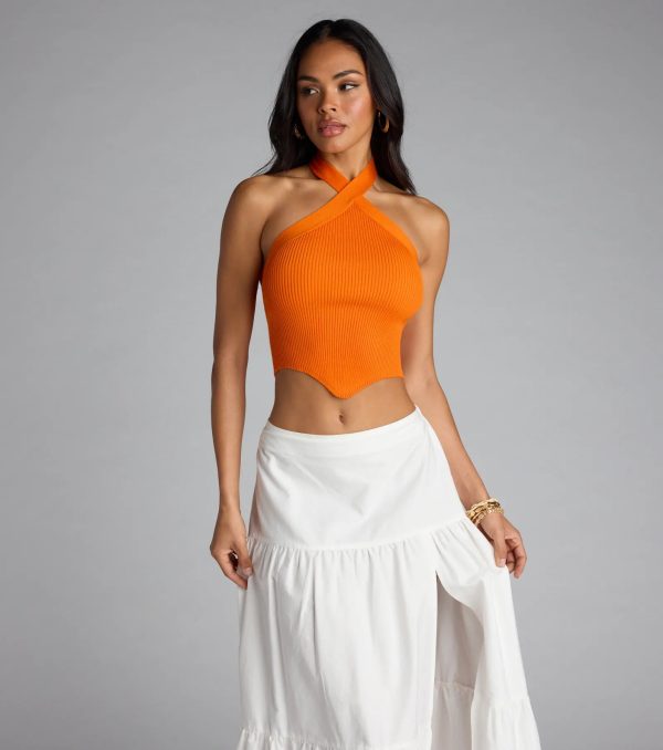 Main Squeeze Ribbed Knit Halter Top - Image 5