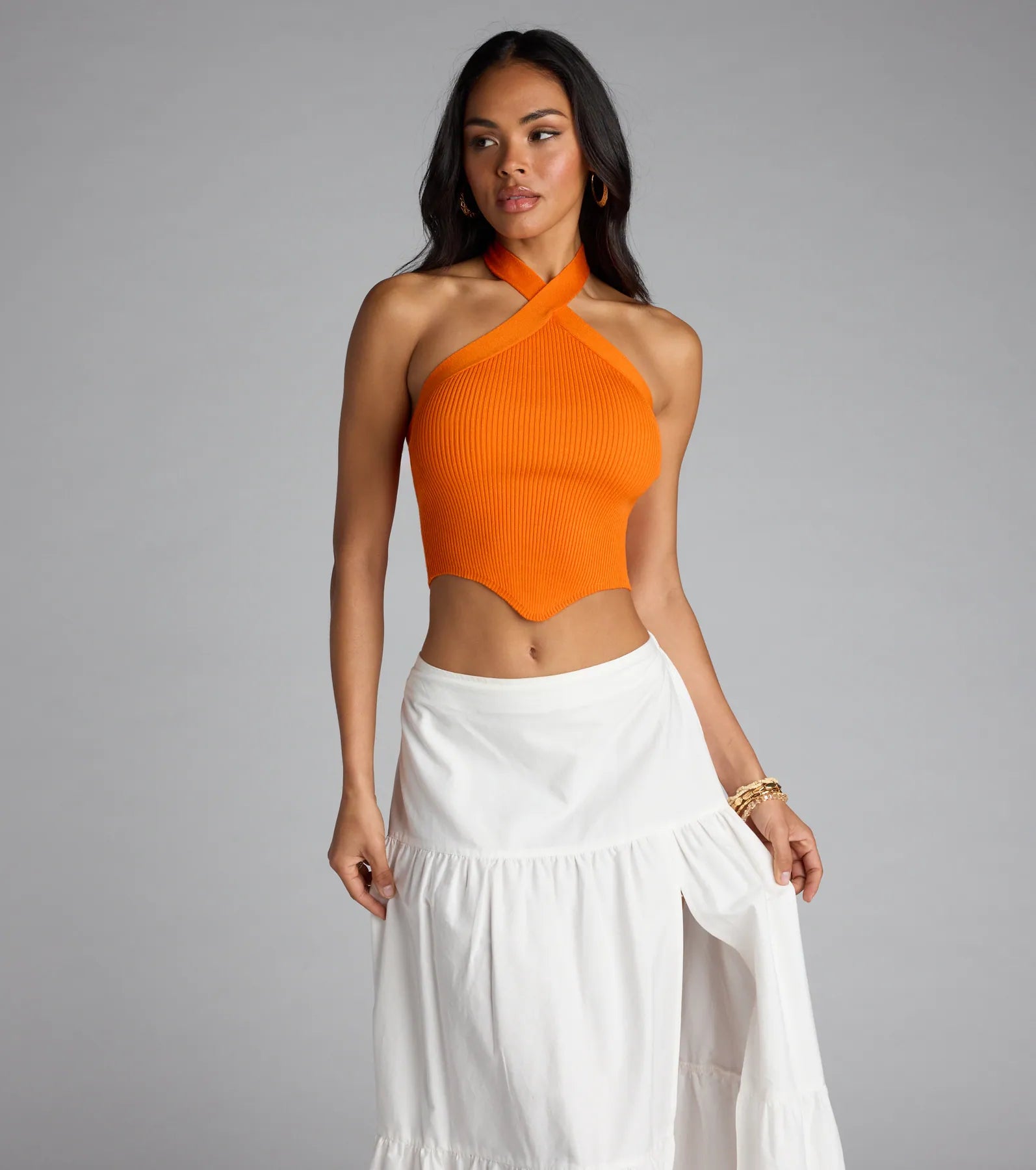 Main Squeeze Ribbed Knit Halter Top - Image 5