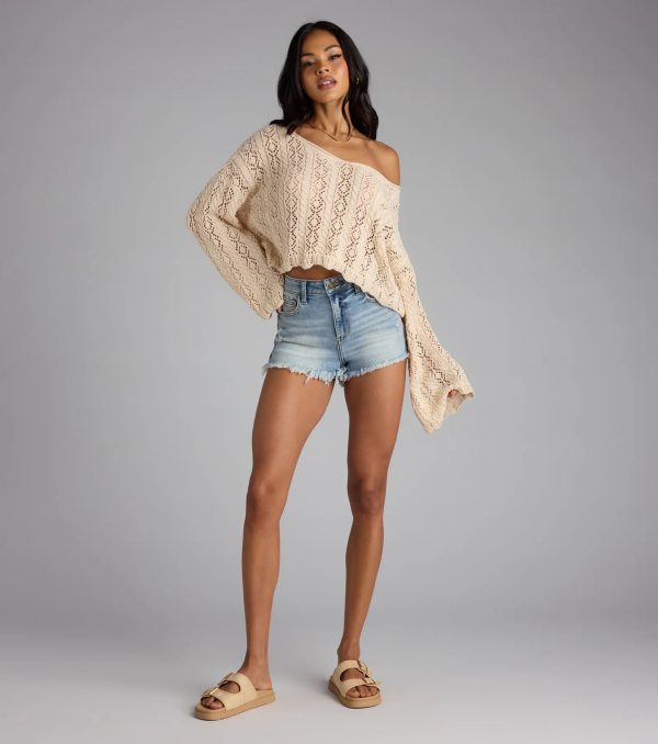 Breezy Nights Crop Crochet Sweater - Image 7
