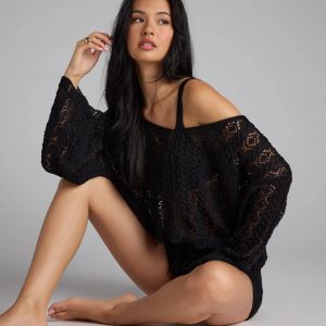 Breezy Nights Crop Crochet Sweater