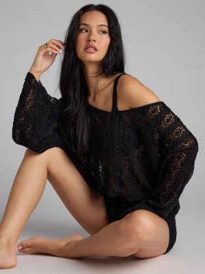 Breezy Nights Crop Crochet Sweater