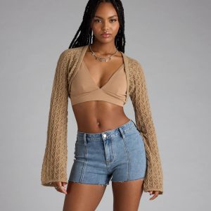 Feeling Breezy Crochet Bolero Sweater