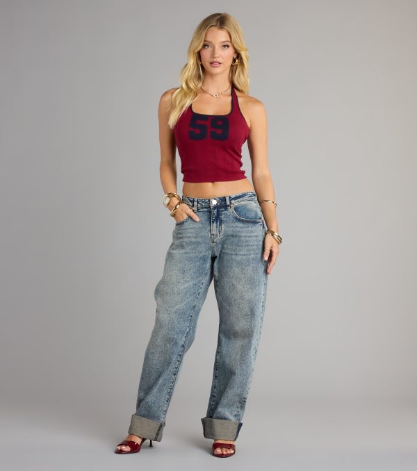 Varsity Crush Halter Graphic Tank Top - Image 3