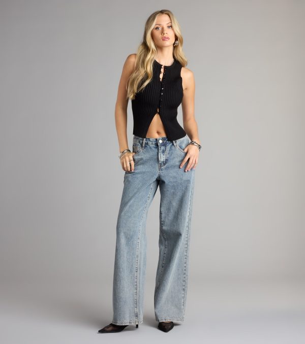 Buttoned Up Babe Rib Knit Top - Image 3