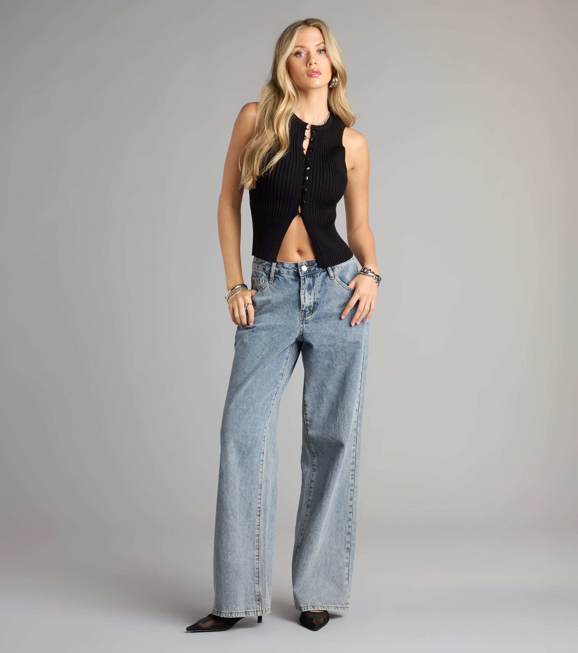 Buttoned Up Babe Rib Knit Top - Image 3