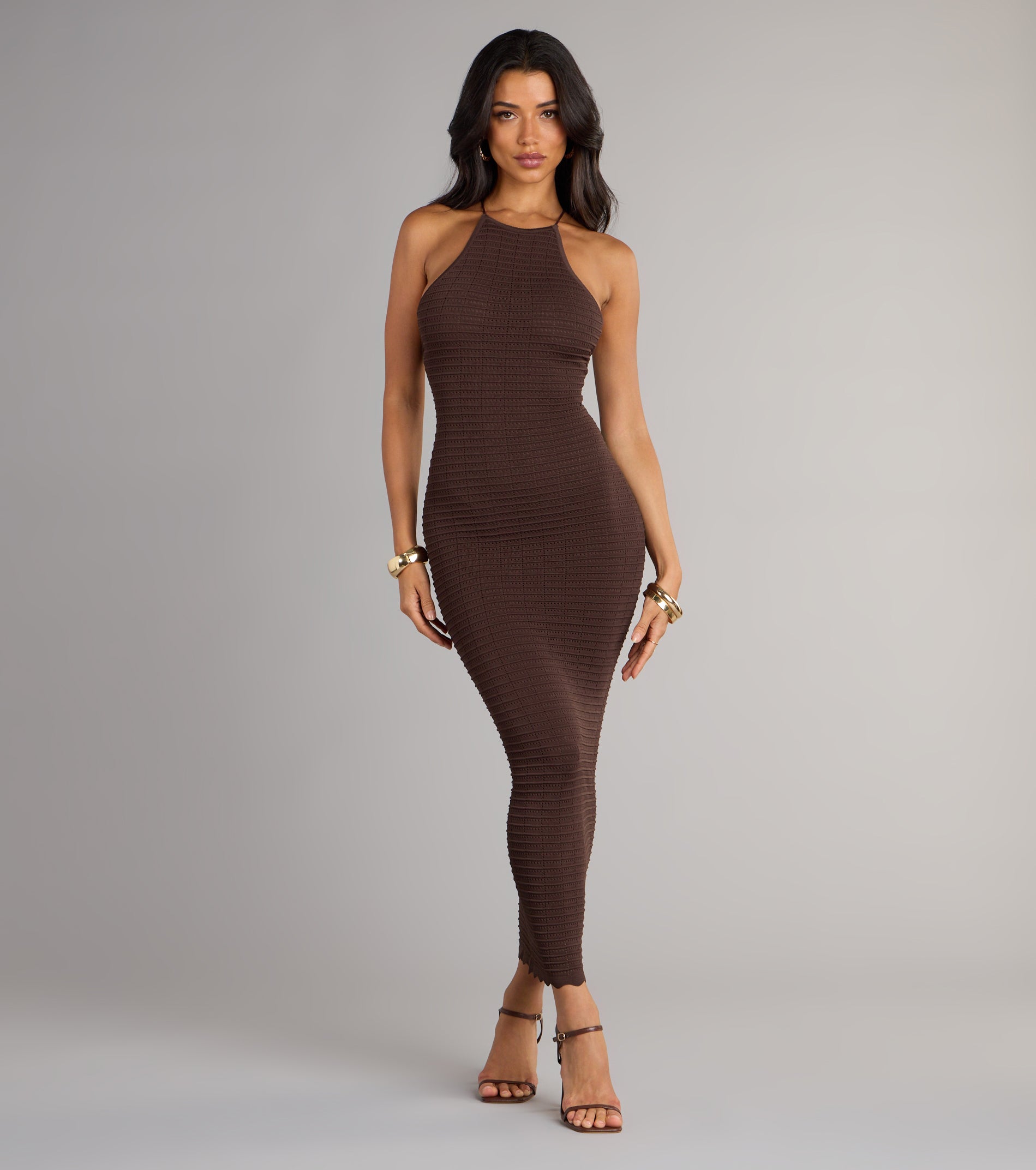 It Girl High Neck Lace Up Maxi Dress - Image 5