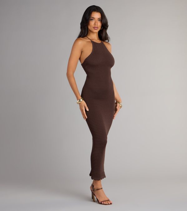 It Girl High Neck Lace Up Maxi Dress - Image 8