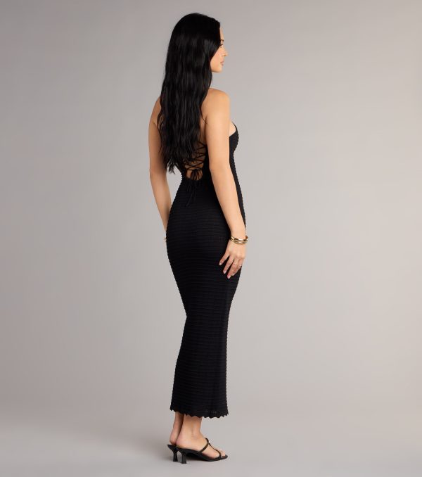 It Girl High Neck Lace Up Maxi Dress - Image 2