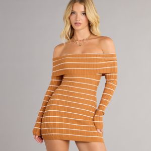 Cozy Flirt Striped Mini Dress