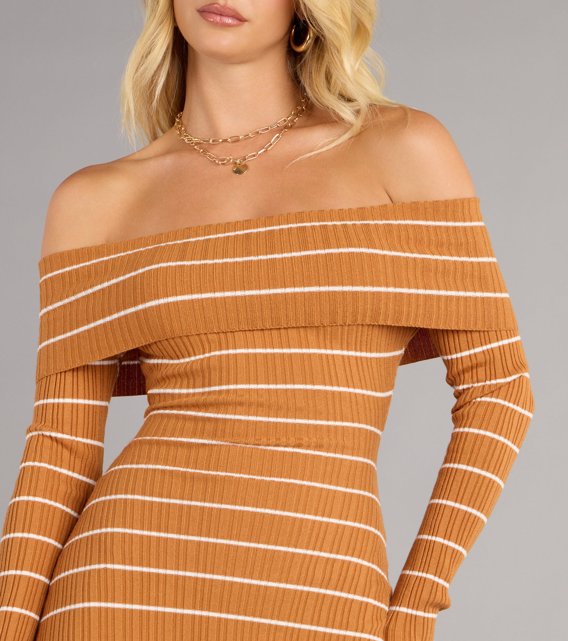 Cozy Flirt Striped Mini Dress - Image 4