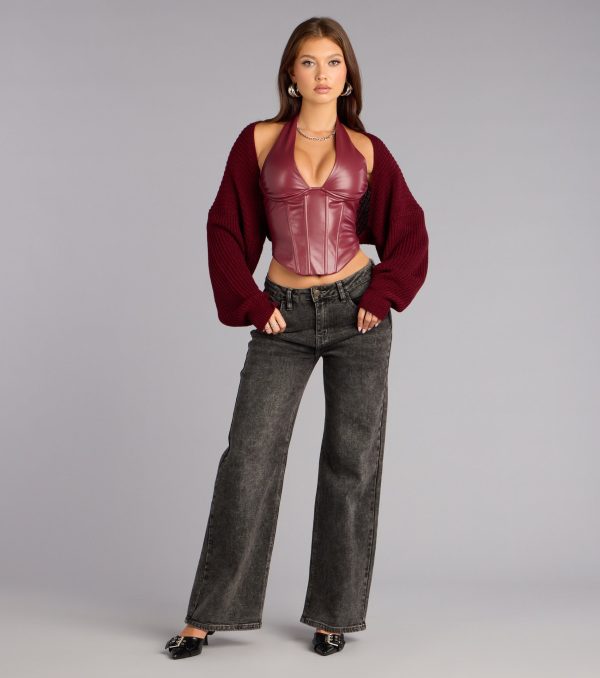 Sweet And Cozy Oversized Knit Sweater Bolero - Image 31