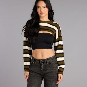 Coffee Run Striped Sweater Topper