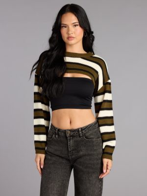 Coffee Run Striped Sweater Topper