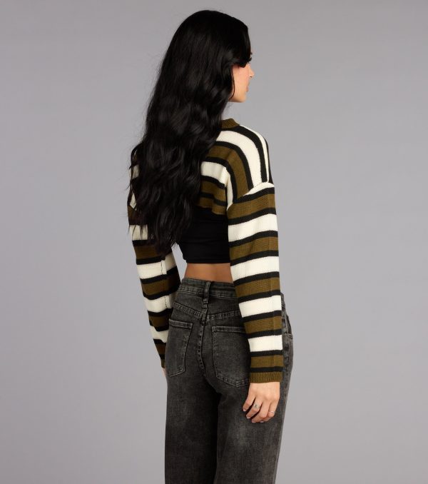Coffee Run Striped Sweater Topper - Image 2