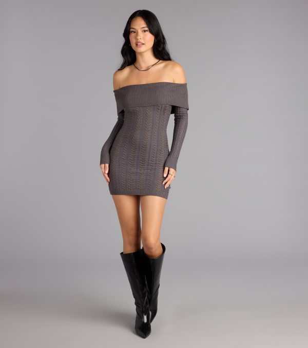 Cozy Allure Cable Knit Mini Dress - Image 3