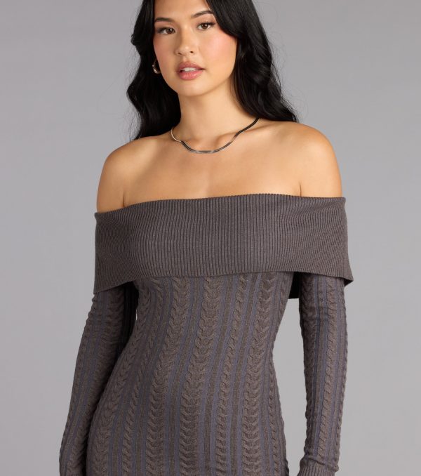 Cozy Allure Cable Knit Mini Dress - Image 4