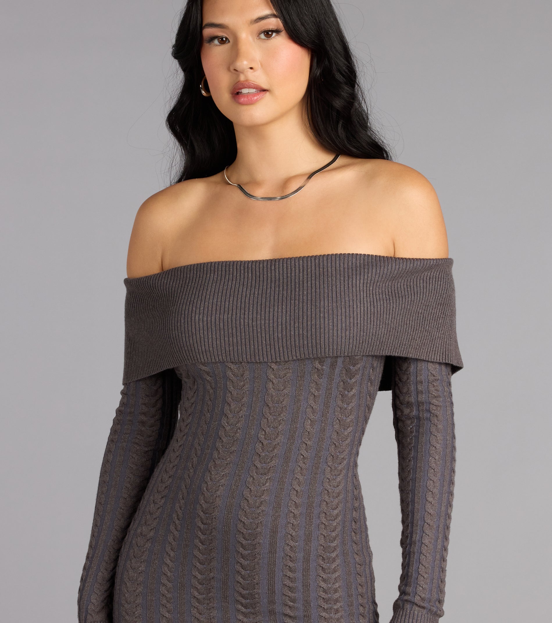 Cozy Allure Cable Knit Mini Dress - Image 4