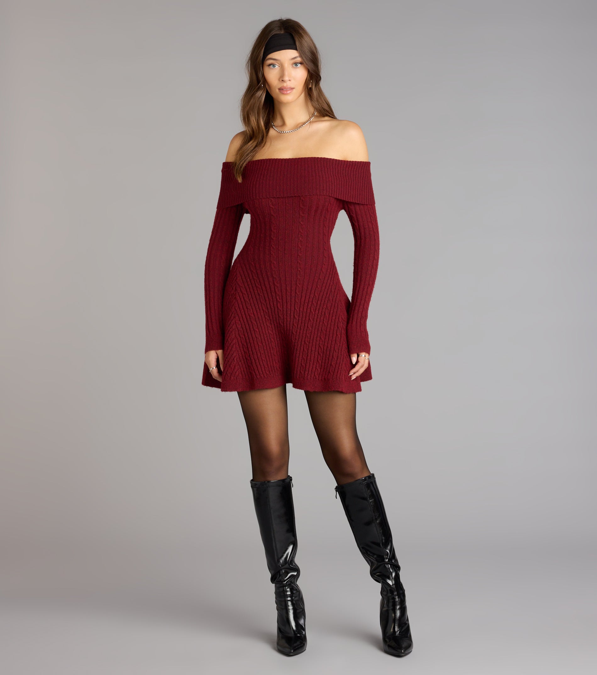 Wrapped Up Cute Off-The-Shoulder Dress - Image 7