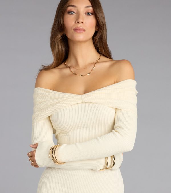 Seasons Favorite Off-The-Shoulder Midi Dress - Image 3