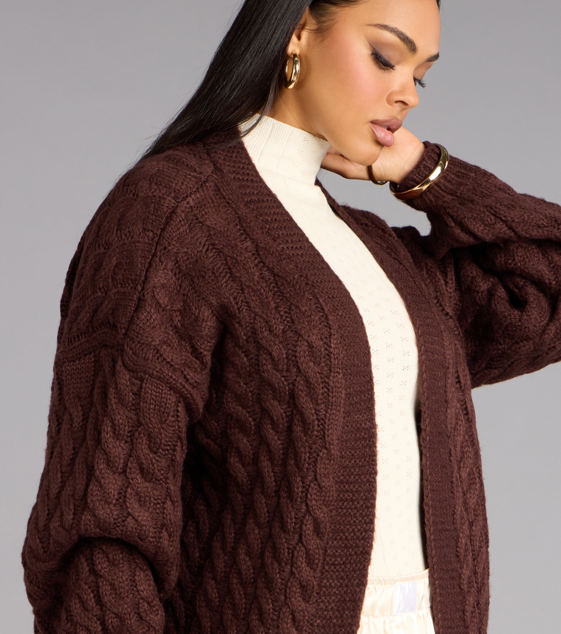 Wrap Me Up Cable Knit Cardigan - Image 4