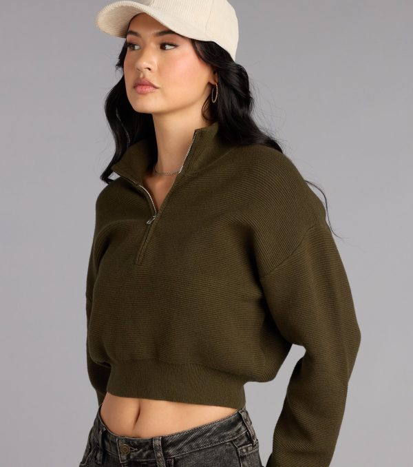 Season Shift Mock Neck Crop Sweater - Image 4