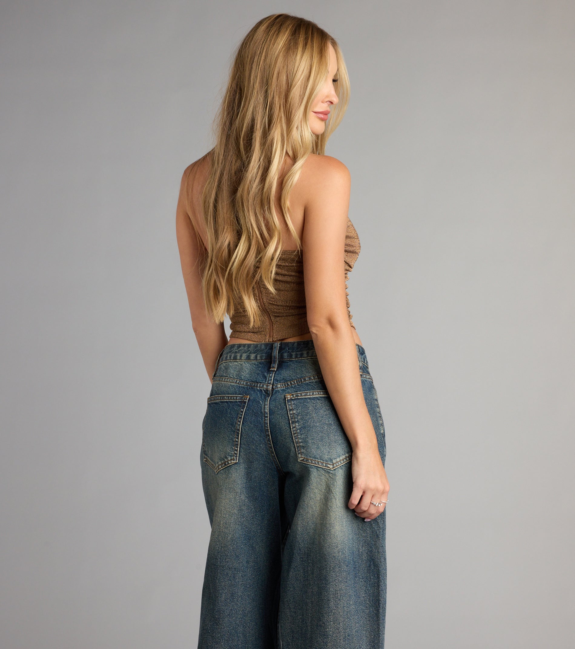 Glow Getter Plunge Knit Halter Top - Image 6