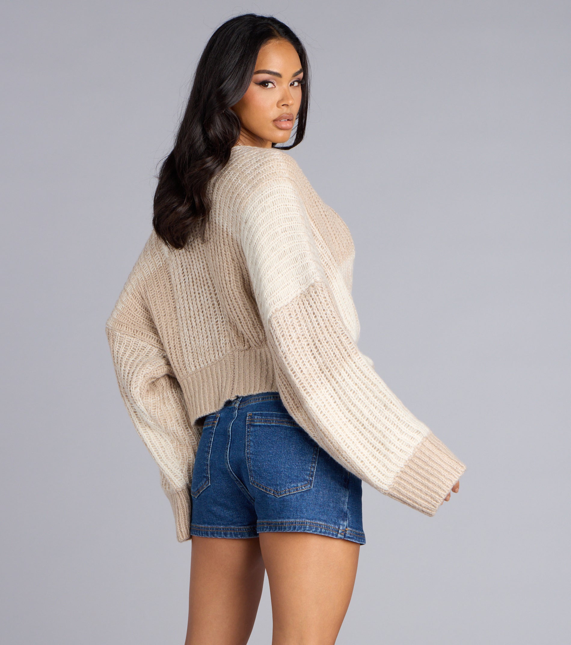 Snuggle Up Oversized Knit Crop Cardigan - Image 2