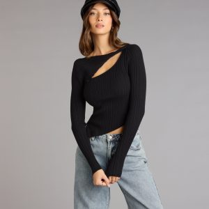 Not So Basic Long Sleeve Cutout Top