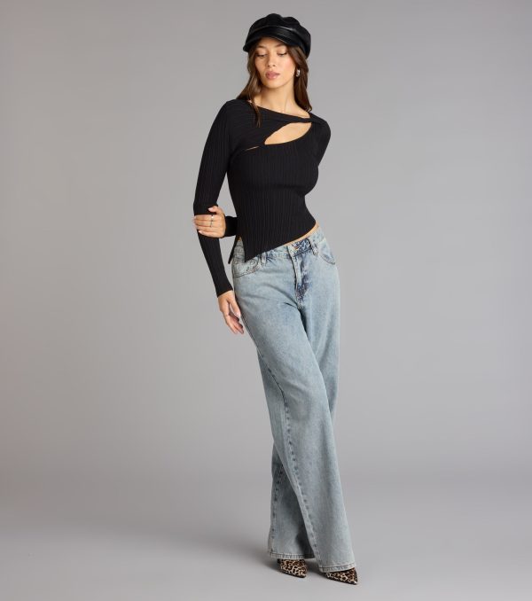 Not So Basic Long Sleeve Cutout Top - Image 3