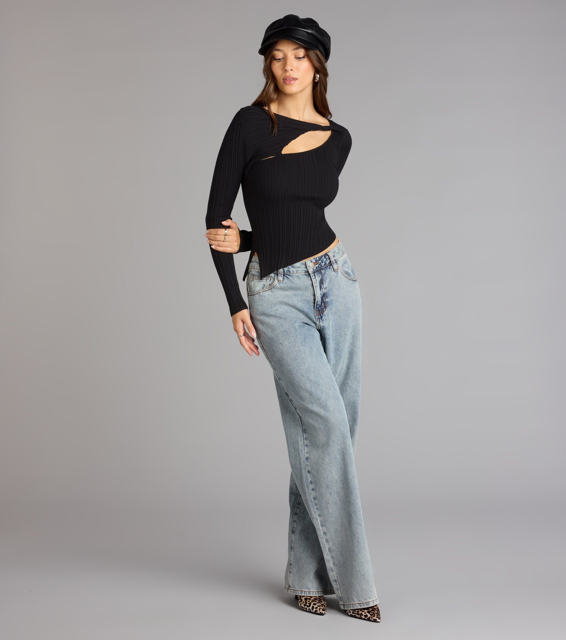 Not So Basic Long Sleeve Cutout Top - Image 3
