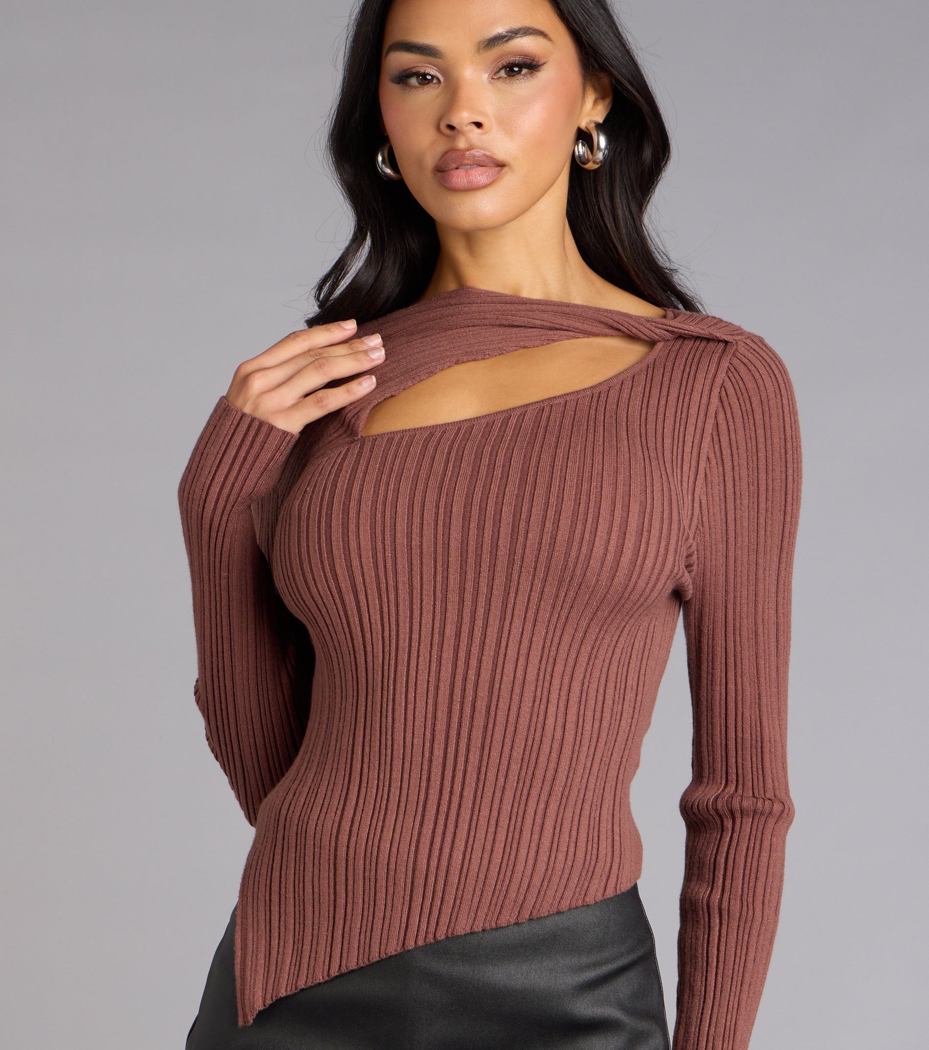 Not So Basic Long Sleeve Cutout Top - Image 5