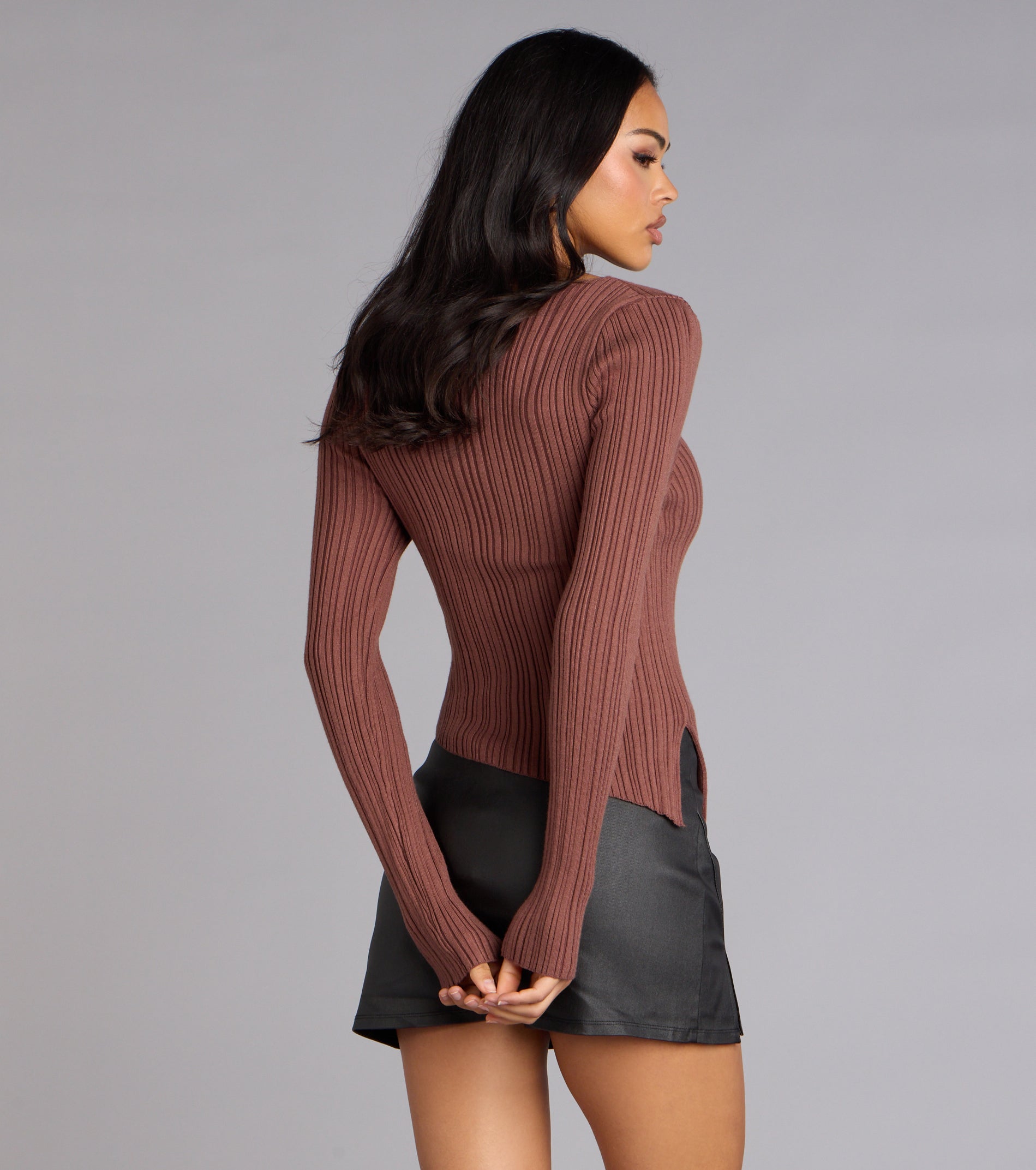 Not So Basic Long Sleeve Cutout Top - Image 6