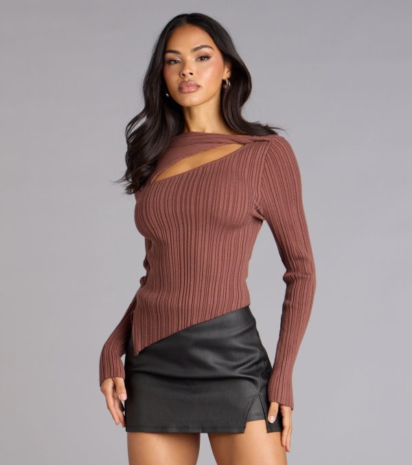 Not So Basic Long Sleeve Cutout Top - Image 8