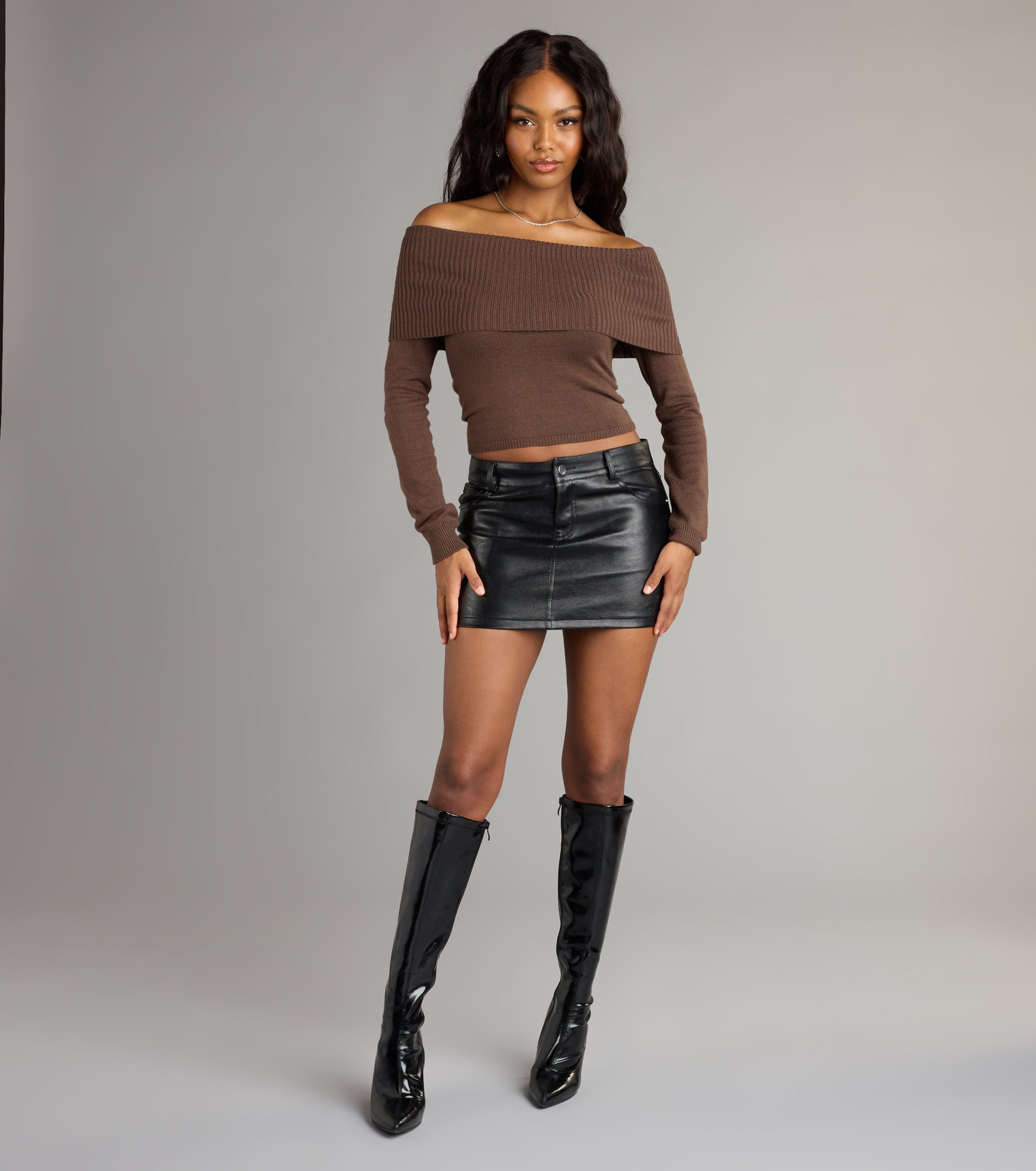 Falling For You Off-The-Shoulder Sweater - Image 3